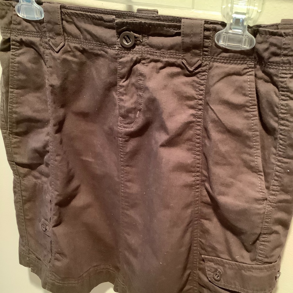 Ladies Eddie Bauer brown jean skirt